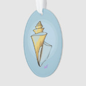 Soft Seashell Blue Oval Ornament (voorkant)