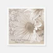 soft sepia daisy bruiloft bouquet servet (Voorkant)