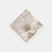 soft sepia daisy bruiloft bouquet servet (Hoek)