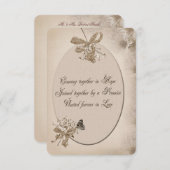Soft Sepia Daisy Wedding Invitation Kaart (Voorkant / Achterkant)