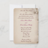 Soft Sepia Daisy Wedding Invitation Kaart (Achterkant)