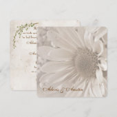 Soft Sepia Wedding Daisy Kaart (Voorkant / Achterkant)