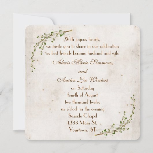 Soft Sepia Wedding Daisy Kaart (Achterkant)