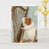 Soft Serenade – Guinea Pig Greeting Card Kaart (Gele Bloem)