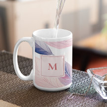 Soft Serenity Watercolor Leaves Custom Monogram