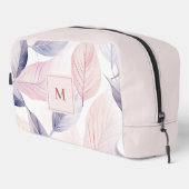 Soft Serenity Watercolor Leaves Custom Monogram Toilettasje (Rechterhoek)