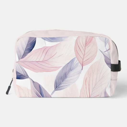 Soft Serenity Watercolor Leaves Custom Monogram Toilettasje (Achterkant)