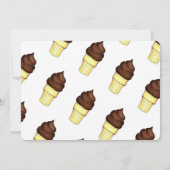 Soft Serve Cone Ice Cream Social Birthday Party Kaart (Achterkant)