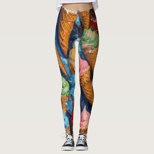 Soft Serve Ice Cone Leggings (Voorkant)