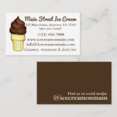 Soft Serve Ice Cream Cone Dairy Bar Creamery Visitekaartje (Voorkant / Achterkant)