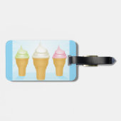 Soft Serve Ice Cream Cones Leuk Zomer Dessert Bagagelabel (Achterkant horizontaal)