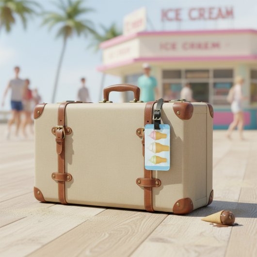 Soft Serve Ice Cream Cones Leuk Zomer Dessert Bagagelabel