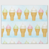 Soft Serve Ice Cream Cones Leuk Zomer Dessert Cadeaupapier (Vlak)