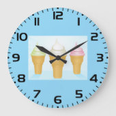 Soft Serve Ice Cream Cones Leuk Zomer Dessert Grote Klok (Voorkant)