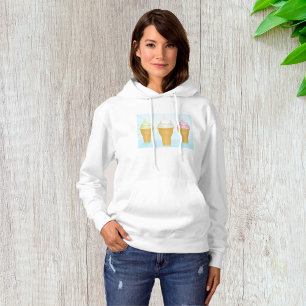 Soft Serve Ice Cream Cones Leuk Zomer Dessert Hoodie