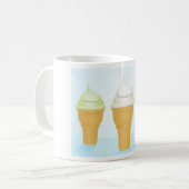 Soft Serve Ice Cream Cones Leuk Zomer Dessert Koffiemok (Voorkant links)