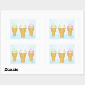 Soft Serve Ice Cream Cones Leuk Zomer Dessert Rechthoekige Sticker (Vel)