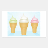 Soft Serve Ice Cream Cones Leuk Zomer Dessert Rechthoekige Sticker (Voorkant)