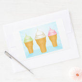 Soft Serve Ice Cream Cones Leuk Zomer Dessert Rechthoekige Sticker