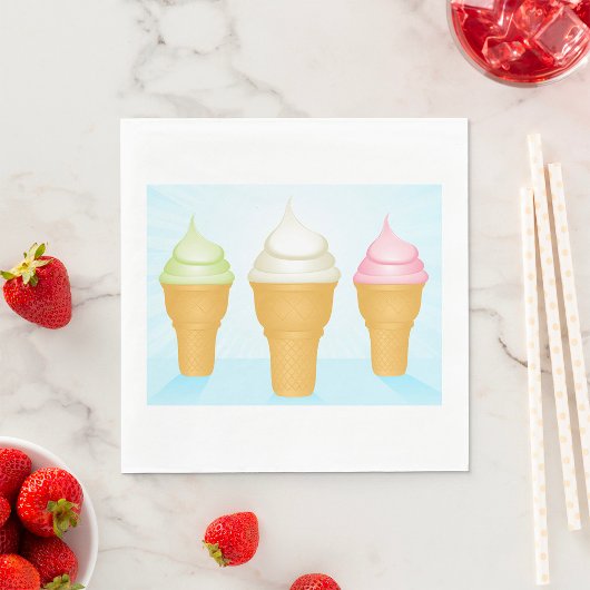 Soft Serve Ice Cream Cones Leuk Zomer Dessert Servet
