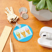 Soft Serve Ice Cream Cones Leuk Zomer Dessert Sleutelhanger