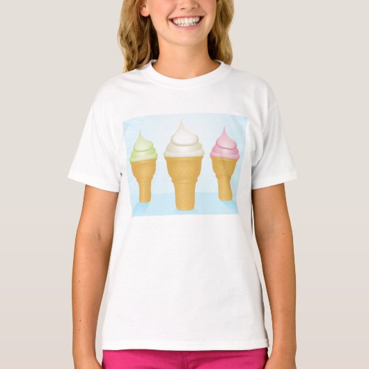 Soft Serve Ice Cream Cones Leuk Zomer Dessert T-shirt (Voorkant)