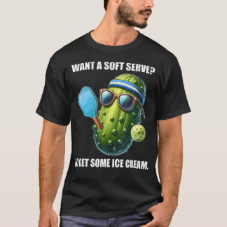 Soft Serve Ijs Pickleball Pickle Bal Speler T-shirt