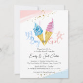 Soft Service Ijs Geslacht Reveal Roze en Blauw Kaart (Voorkant)