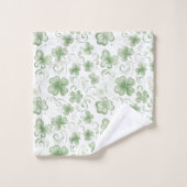 Soft Shamrock Whispers in Sage Green Bad Handdoek (Wasdoekje)