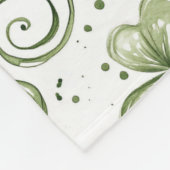 Soft Shamrock Whispers in Watercolor Green Fleece Deken (Hoek)