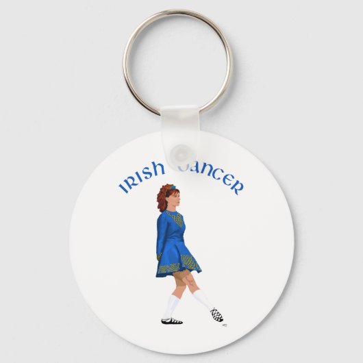Soft Shoe Irish Dancer in Blue Sleutelhanger (Voorkant)