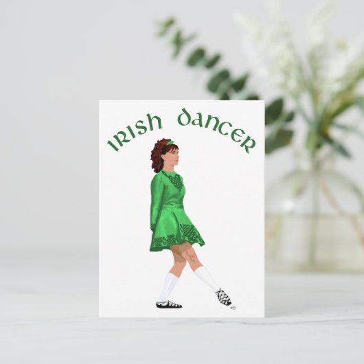 Soft Shoe Irish Dancer in Green Briefkaart (Staand voorkant)
