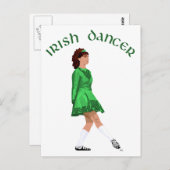 Soft Shoe Irish Dancer in Green Briefkaart (Voorkant / Achterkant)