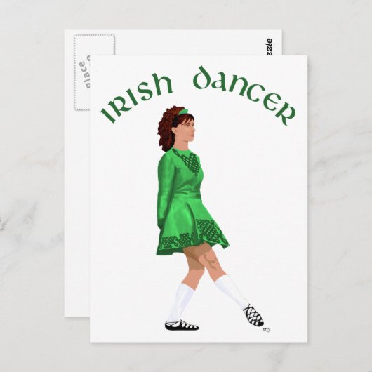 Soft Shoe Irish Dancer in Green Briefkaart (Voorkant / Achterkant)