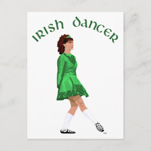 Soft Shoe Irish Dancer in Green Briefkaart
