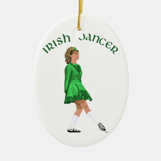 Soft Shoe Irish Dancer in Green Keramisch Ornament (Voorkant)