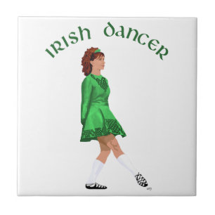 Soft Shoe Irish Dancer in Green Tegeltje