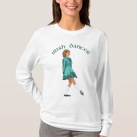 Soft Shoe Irish Dancer in Turquoise T-shirt (Voorkant)
