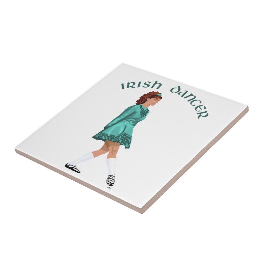 Soft Shoe Irish Dancer in Turquoise Tegeltje (Zijkant)