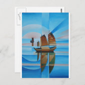 Soft Skies, Cerulean Zeeen en Cubist Junks Briefkaart (Voorkant / Achterkant)