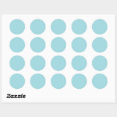 Soft Sky Blue Effen Kleur Ronde Sticker (Vel)