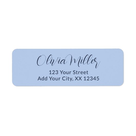 Soft Sky Blue - Elegant Address Label (Voorkant)