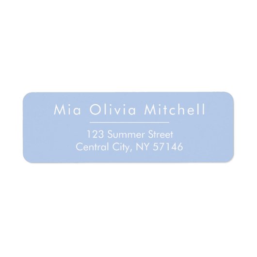 Soft Sky Blue Minimal Address Labels (Voorkant)