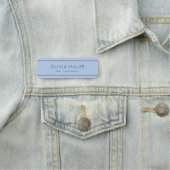 Soft Sky Blue Minimalist Name Tag (In situ)