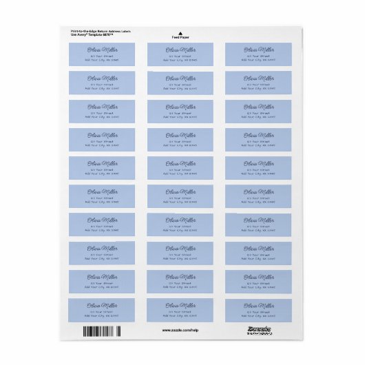 Soft Sky Blue - Modern Address Label (Full Sheet)