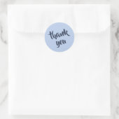 Soft Sky Blue Thank You Classic Round Sticker (Tas)