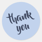 Soft Sky Blue Thank You Classic Round Sticker (Voorkant)