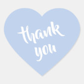 Soft Sky Blue Thank You Heart Sticker (Voorkant)
