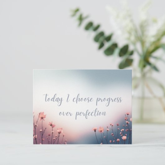 Soft Sky Celebrate Growth and Progress Affirmation Briefkaart (Staand voorkant)