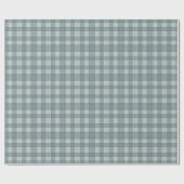 Soft Slate Blue and Gray Gingham Cadeaupapier (Vlak)